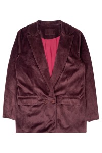 訂製雙排釦女裝西裝外套     設計時尚絨面女裝西裝      保暖外套    個性設計西裝    時裝款式西裝     FA402